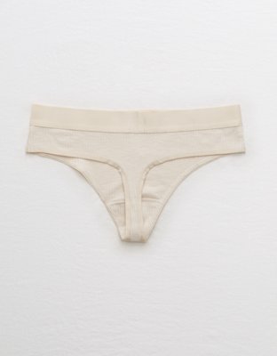 Aerie Ribbed High Cut Thong Underwear