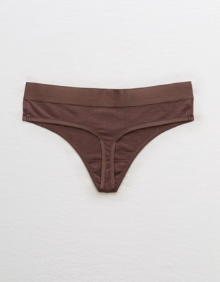 Aerie Ribbed High Cut Thong Underwear