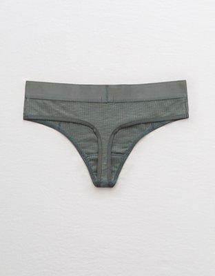 Aerie Ribbed High Cut Thong Underwear