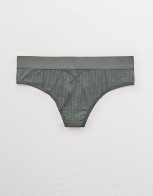 Aerie Ribbed High Cut Thong Underwear