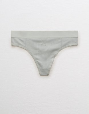 Aerie Ribbed High Waisted Thong Underwear