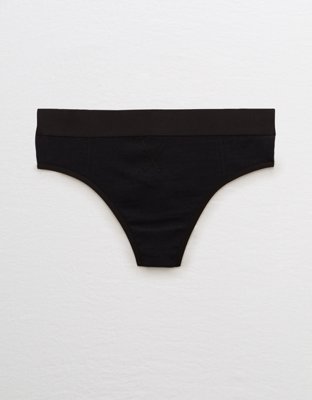 Plt Black Tape Seamless Rib High Waisted Thong