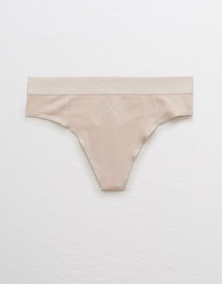 Aerie Ribbed High Waisted Thong Underwear