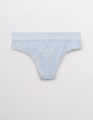 Aerie Ribbed Seamless High Cut Thong Underwear
