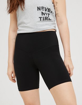 Offline By Aerie Goals Pocket 7 Bike Short In True Black