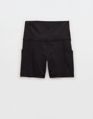 Offline By Aerie Goals Pocket 4 Bike Short In True Black