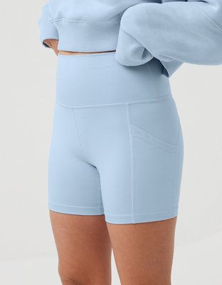 Womens Light Blue Cotton Cycling Shorts