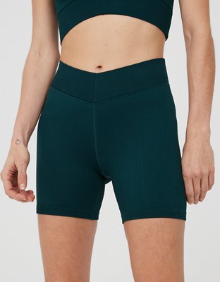 OFFLINE By Aerie Real Me Xtra Hold Up! 5 Bike Short & Longline Lowkey Top  Lime