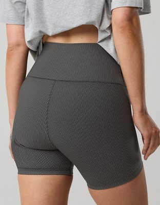 OFFLINE By Aerie Real Me XTRA Stripe Ribbed High Waisted 5" Bike Short