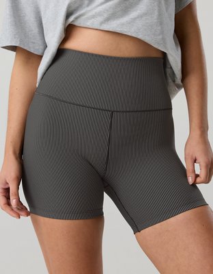 OFFLINE By Aerie Real Me XTRA Stripe Ribbed High Waisted 5" Bike Short