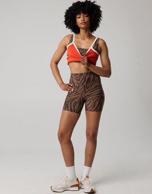 OFFLINE By Aerie Real Me XTRA Stripe Ribbed High Waisted 5" Bike Short