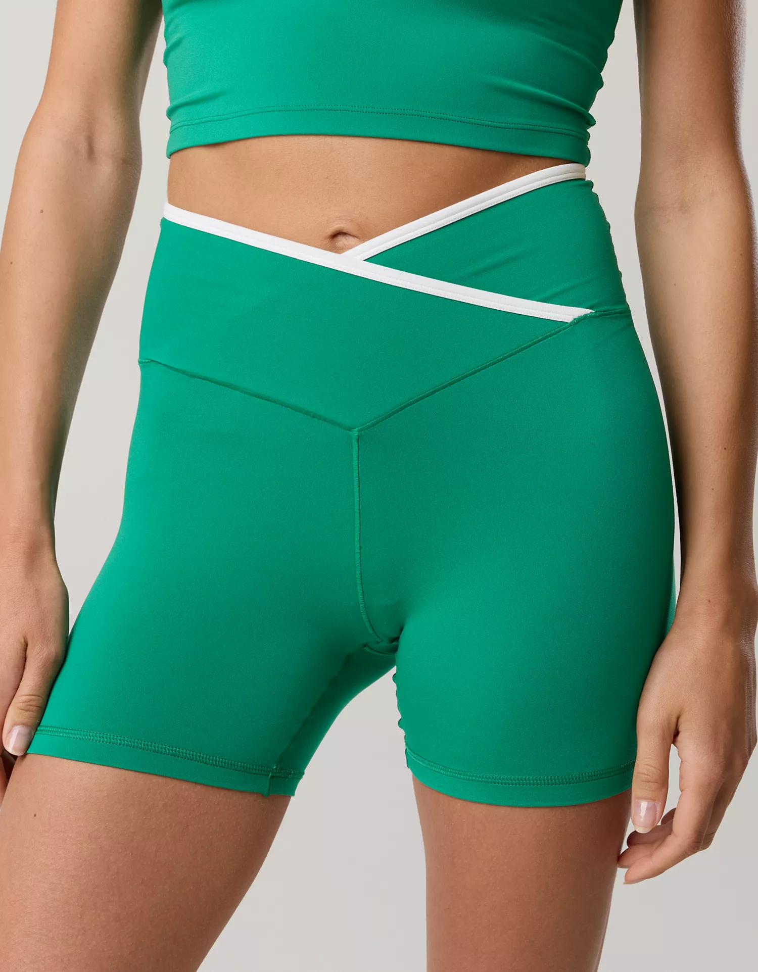 OFFLINE By Aerie Real Me Tipped Crossover High Waisted 5" Bike Short