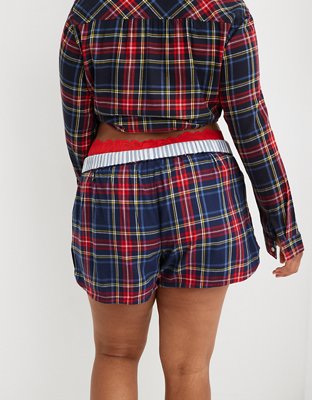Aerie Flannel High Waisted Boyfriend Boxer