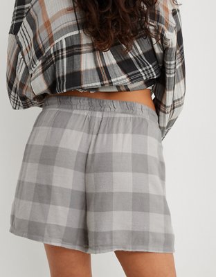Aerie Flannel High Waisted Skater Pajama Boxer
