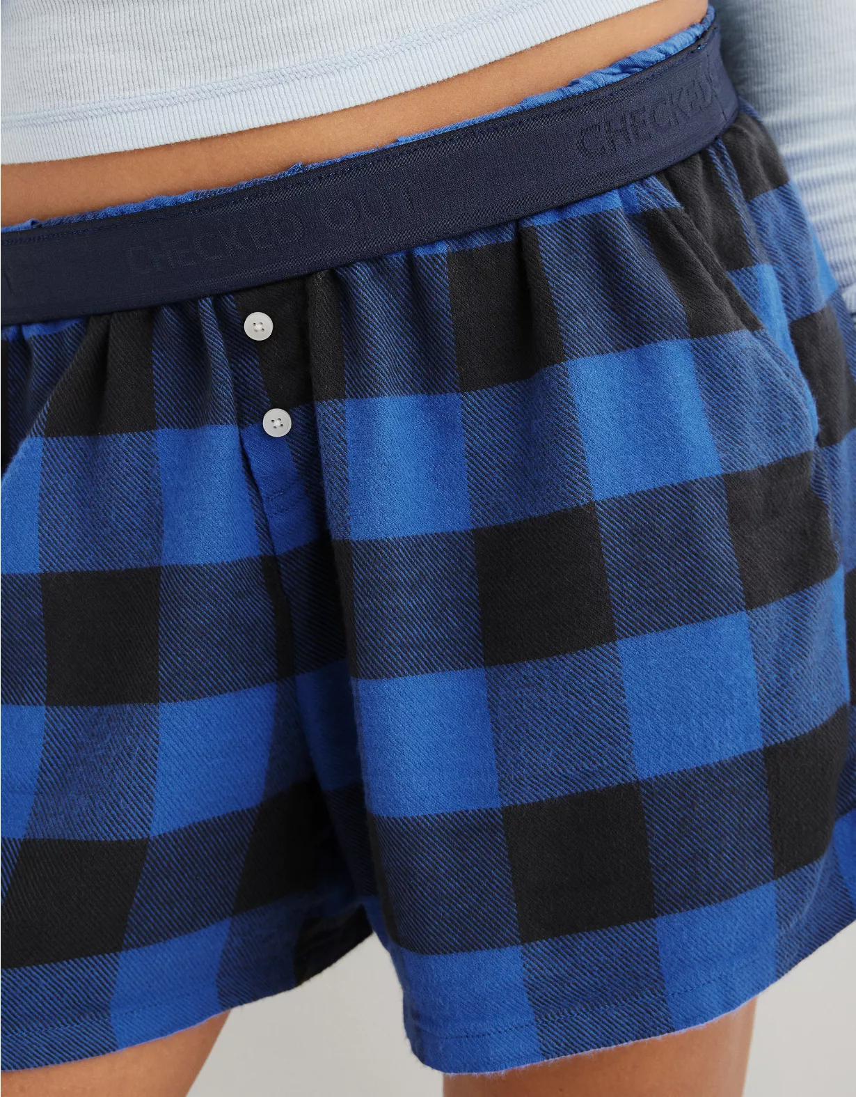 Aerie Flannel High Waisted Skater Pajama Boxer