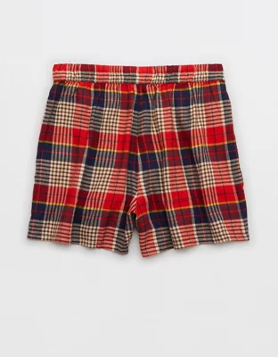 Aerie Flannel High Waisted Skater Pajama Boxer