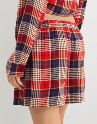 Aerie Flannel High Waisted Skater Pajama Boxer