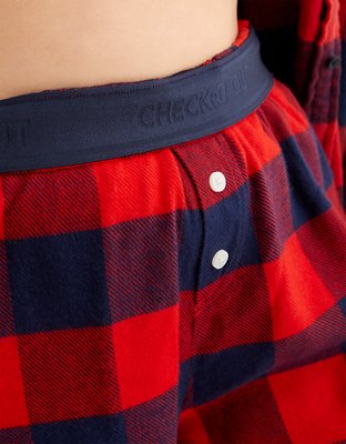 Aerie Flannel High Waisted Skater Pajama Boxer