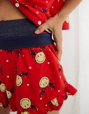 Aerie Smiley® Flannel Ruffle Boxer