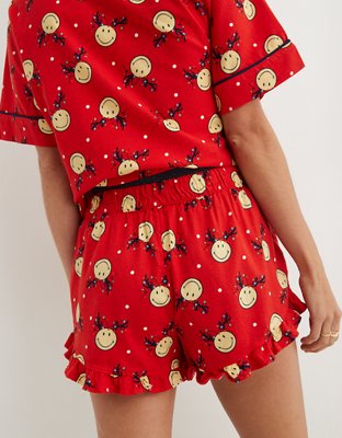 Aerie Smiley® Flannel Ruffle Boxer