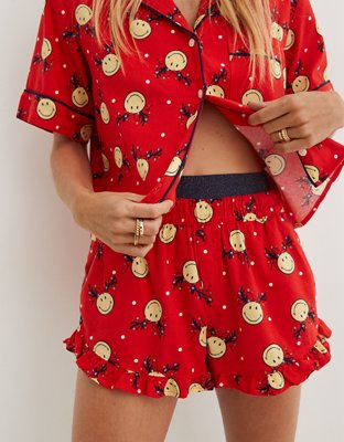 Aerie Smiley® Flannel Ruffle Boxer