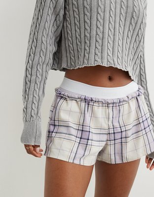 Aerie Intimates Plaid Women Sexy Boxer Short, Women's Fashion