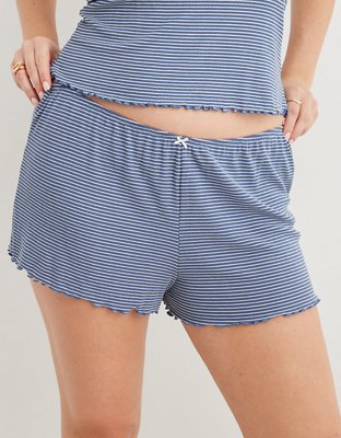 Cute Pajama Shorts for Women Y2K Sexy Low Rise Lounge Floral Shorts Comfy  Striped Button Boxers Pj Bottoms Sleepwear