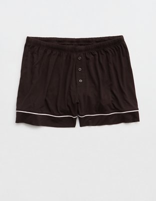 Пижамные шорты Real Soft® Piping, с шортами — Aerie, цвет: Глубокий земляной — фото 3