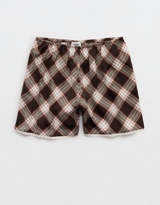 OVERSLEPT by Aerie Liquid Satin Lace Trim Short