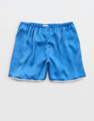 OVERSLEPT by Aerie Liquid Satin Lace Trim Short