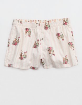 Трусы-боксеры Checked Out Lou, фланель — Aerie, цвет: Розовый — фото 1