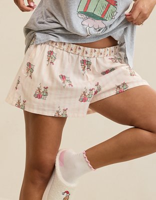 Aerie Checked Out Flannel Cindy Lou Boxer