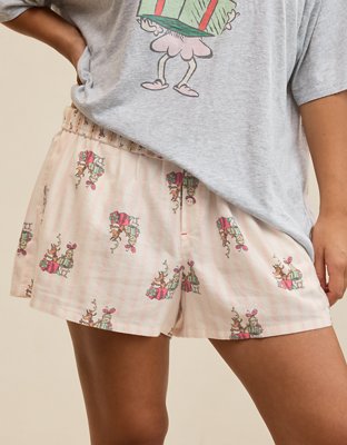 Aerie Checked Out Flannel Cindy Lou Boxer