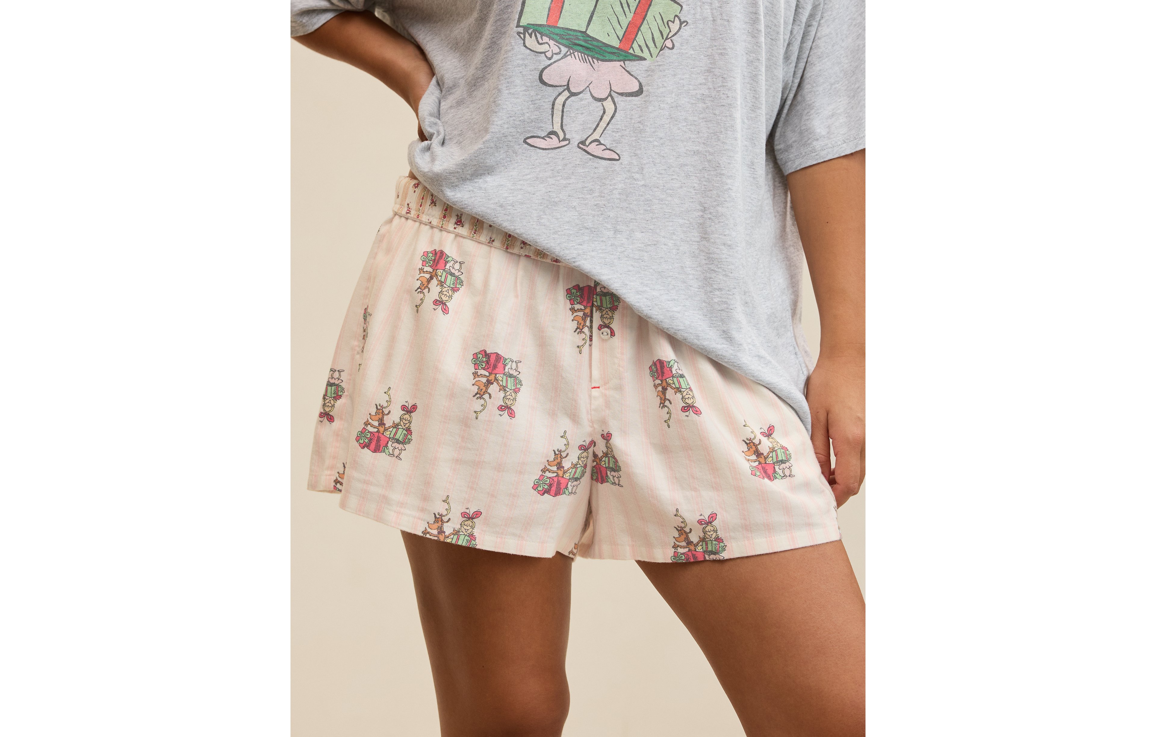 Aerie Checked Out Flannel Cindy Lou Boxer