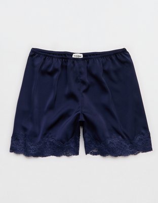 OVERSLEPT by Aerie Liquid Satin Lace Trim Short