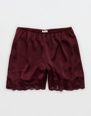 OVERSLEPT by Aerie Liquid Satin Lace Trim Short