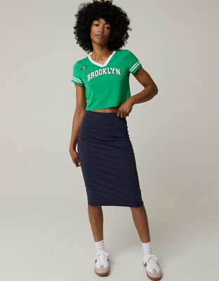 OFFLINE By Aerie The Hugger Midi Skirt