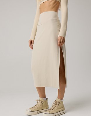 OFFLINE By Aerie Real Me XTRA Ribbed Midi Skirt