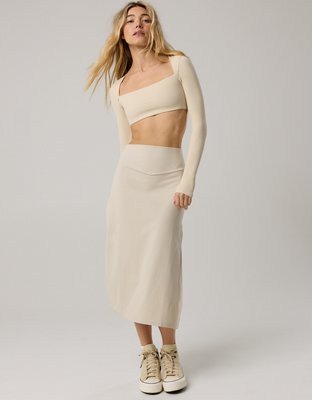 OFFLINE By Aerie Real Me XTRA Ribbed Midi Skirt