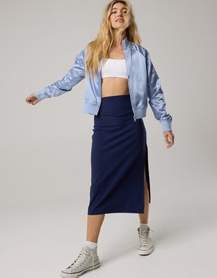 OFFLINE By Aerie Real Me XTRA Ribbed Midi Skirt