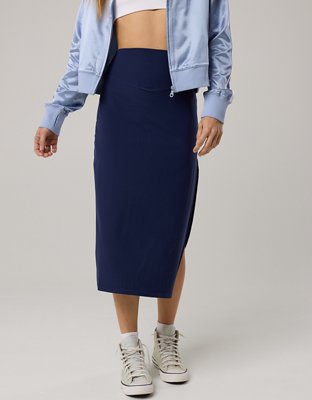 OFFLINE By Aerie Real Me XTRA Ribbed Midi Skirt