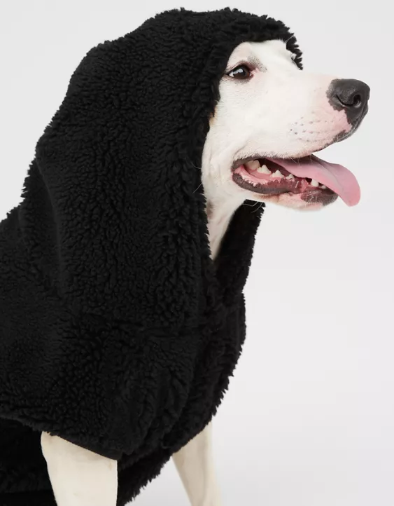 OFFLEASH By Aerie Fluffy Sherpa Dog Hoodie Vest