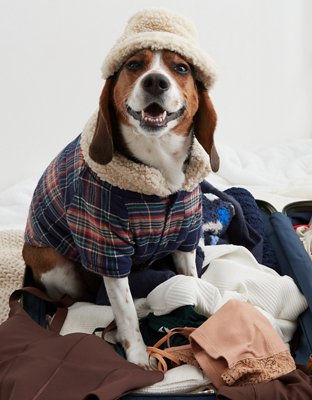 Flannel dog jacket sale