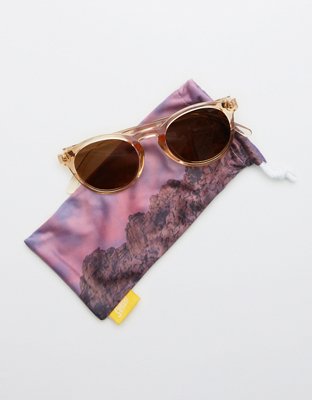 Женские солнцезащитные очки Aerie Sunski Dipsea Champagne Brown Sunglasses — фото 2