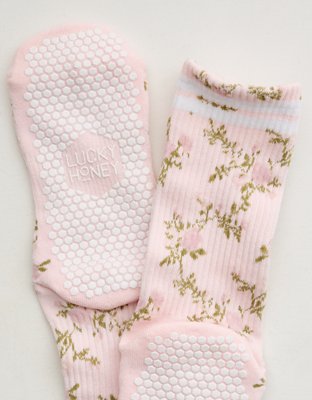 LUCKY HONEY Flower Grip Socks