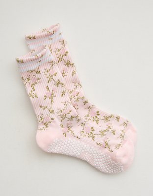 LUCKY HONEY Flower Grip Socks