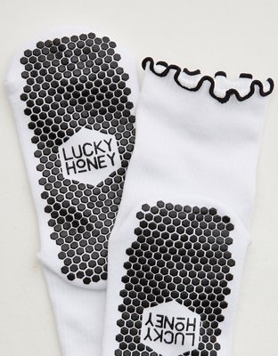 LUCKY HONEY Juliet Ruffle Grip Socks
