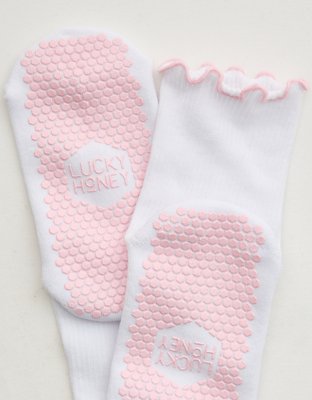 LUCKY HONEY Juliet Ruffle Grip Socks