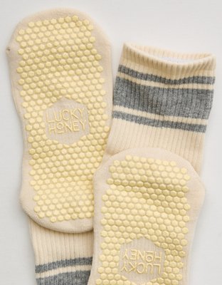 LUCKY HONEY Crew Grip Socks