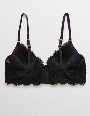 Aerie Real Power Plunge Push Up Eyelash Lace Bra